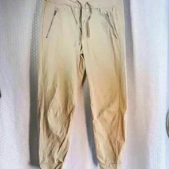 Athleta Size 4 Tan Trekkie North Jogger stretch, athletic, zippers - Picture 1 of 14
